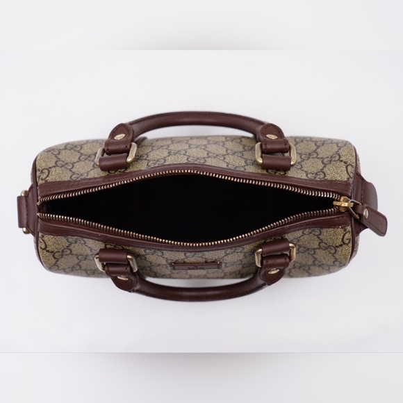 AW11❤️ GUCCI Monogram Coated Canvas Mini Boston - Picture 9 of 13